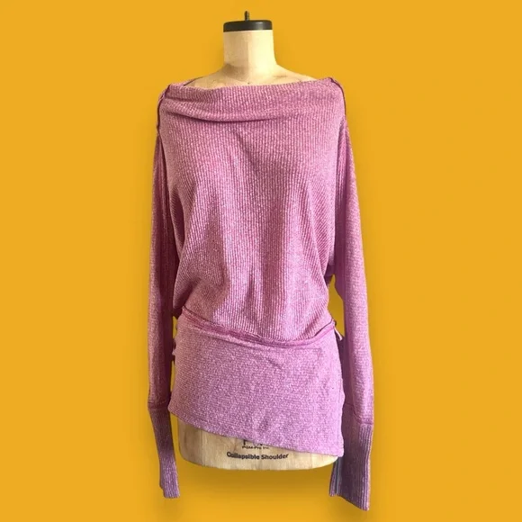 FREE PEOPLE Pullover Top Tunic Relaxed Athleisure Lounge Yoga Balletcore Boho - Picture 1 of 5